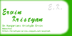 ervin kristyan business card